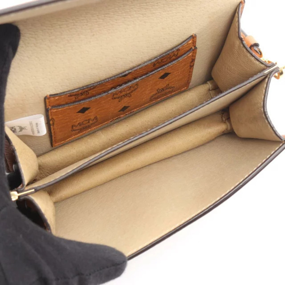 Mcm Brown Bag Visetos Canvas Multicolor Shoulder Rait Leather - Picture 3 of 8